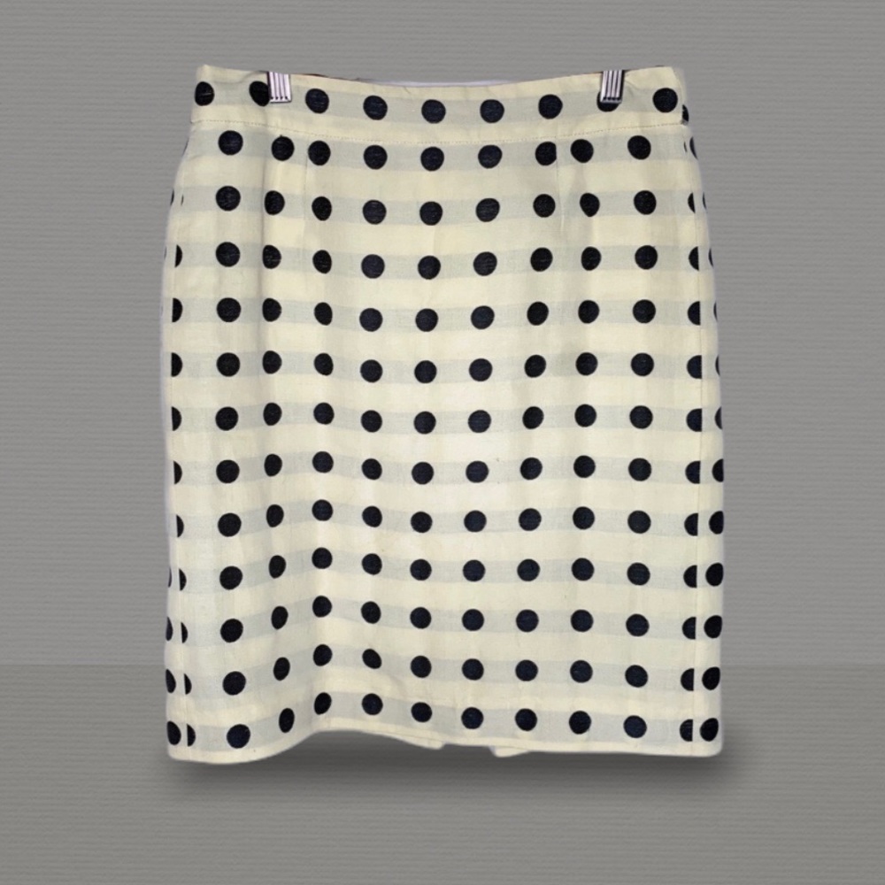 J.Crew Domino Jacquard Linen Pencil Skirt US 4